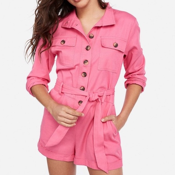 Express Rocky Barnes Button Romper - Size XS - Picture 2 of 5